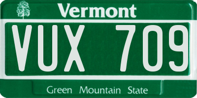 VT license plate VUX709