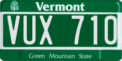 VT license plate VUX710