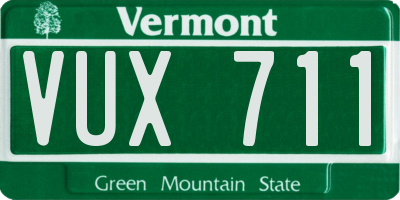VT license plate VUX711