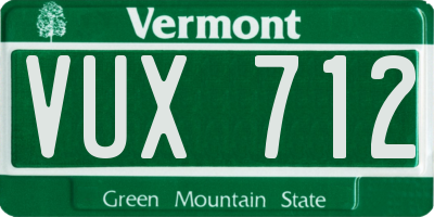VT license plate VUX712