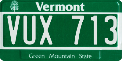 VT license plate VUX713