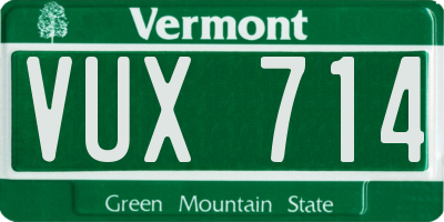 VT license plate VUX714