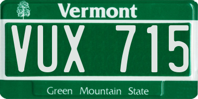 VT license plate VUX715