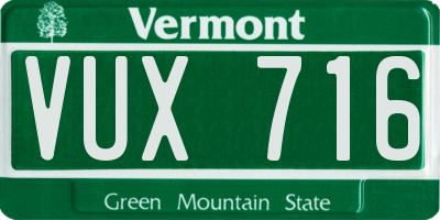 VT license plate VUX716