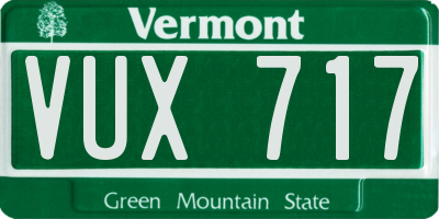 VT license plate VUX717