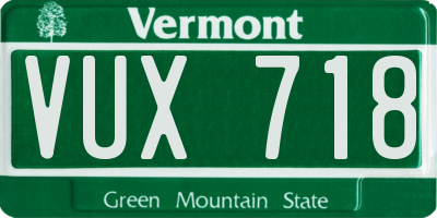 VT license plate VUX718