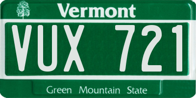 VT license plate VUX721