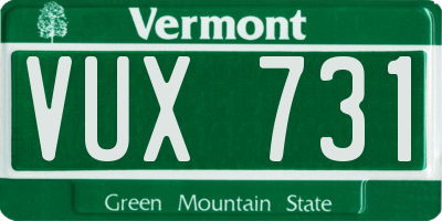 VT license plate VUX731