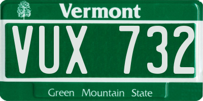 VT license plate VUX732