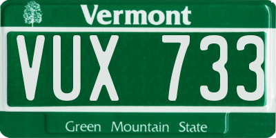 VT license plate VUX733