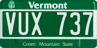 VT license plate VUX737