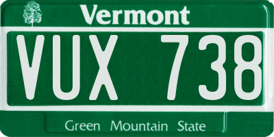 VT license plate VUX738