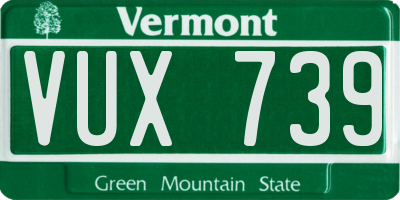VT license plate VUX739