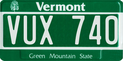 VT license plate VUX740