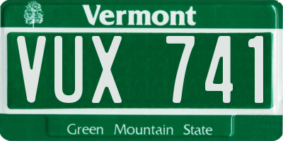 VT license plate VUX741