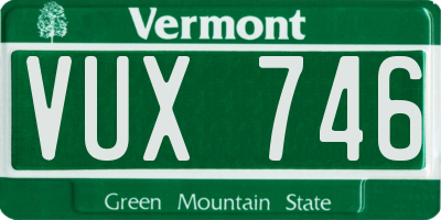 VT license plate VUX746