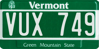VT license plate VUX749