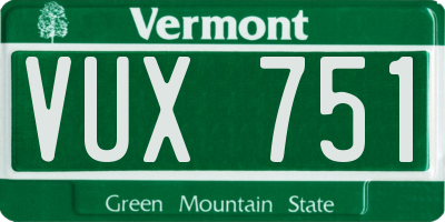 VT license plate VUX751