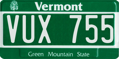 VT license plate VUX755