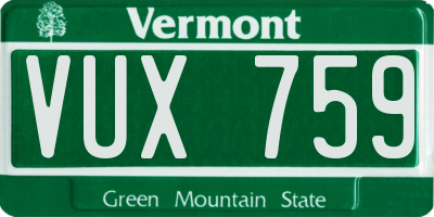 VT license plate VUX759