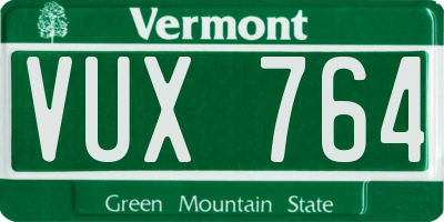 VT license plate VUX764