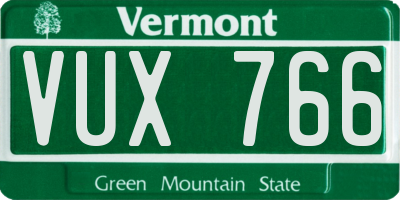 VT license plate VUX766
