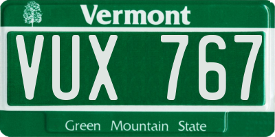 VT license plate VUX767