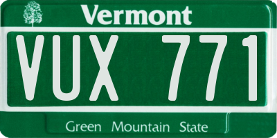VT license plate VUX771