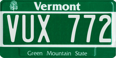 VT license plate VUX772