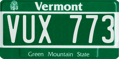 VT license plate VUX773