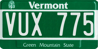 VT license plate VUX775