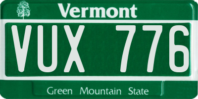 VT license plate VUX776