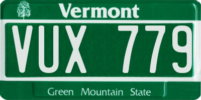 VT license plate VUX779