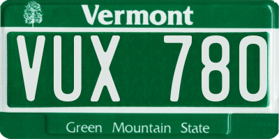 VT license plate VUX780