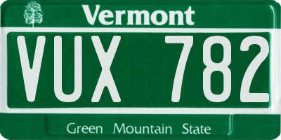 VT license plate VUX782