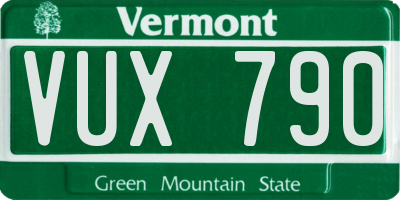VT license plate VUX790