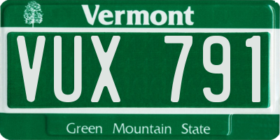 VT license plate VUX791
