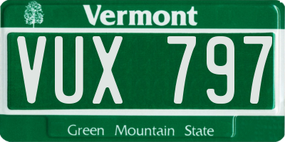 VT license plate VUX797