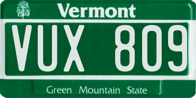 VT license plate VUX809