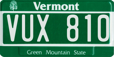 VT license plate VUX810