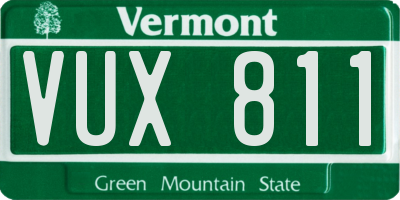 VT license plate VUX811
