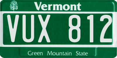 VT license plate VUX812