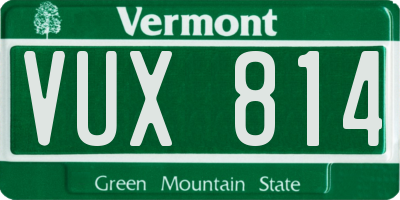 VT license plate VUX814