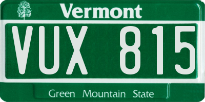 VT license plate VUX815