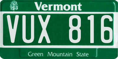 VT license plate VUX816