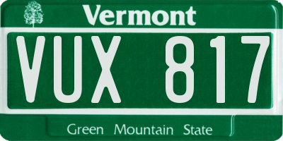 VT license plate VUX817