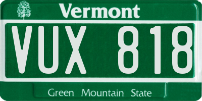 VT license plate VUX818