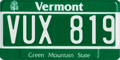 VT license plate VUX819
