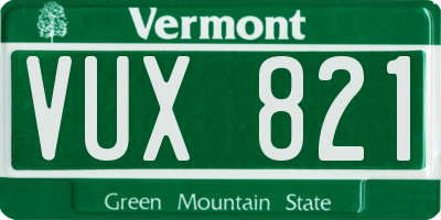 VT license plate VUX821