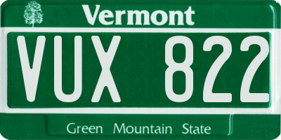 VT license plate VUX822